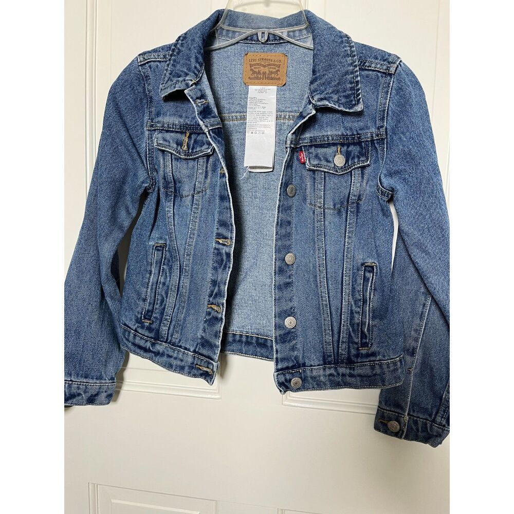 Levi's Kids Denim Trucker Jacket Blue Jean Cotton Youth L 12-13 Years
